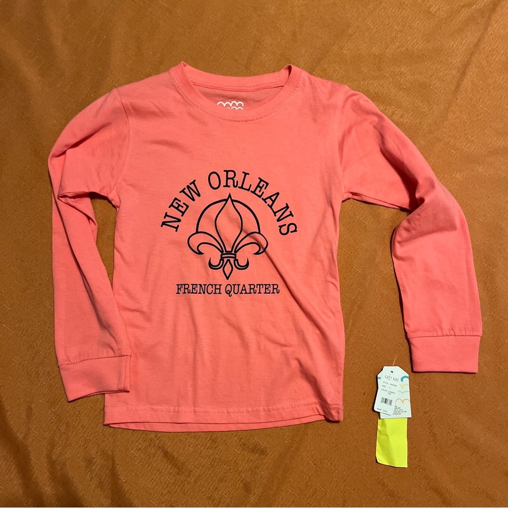Exist Kids Flamingo Pink New Orleans French Quarter Long Sleeve Pullover Shirt S